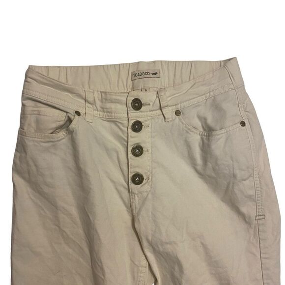 Toad&Co Earthworks Wm’s Sz 6 Khaki Button Fly Kick Flare Casual Pant - Picture 2 of 5